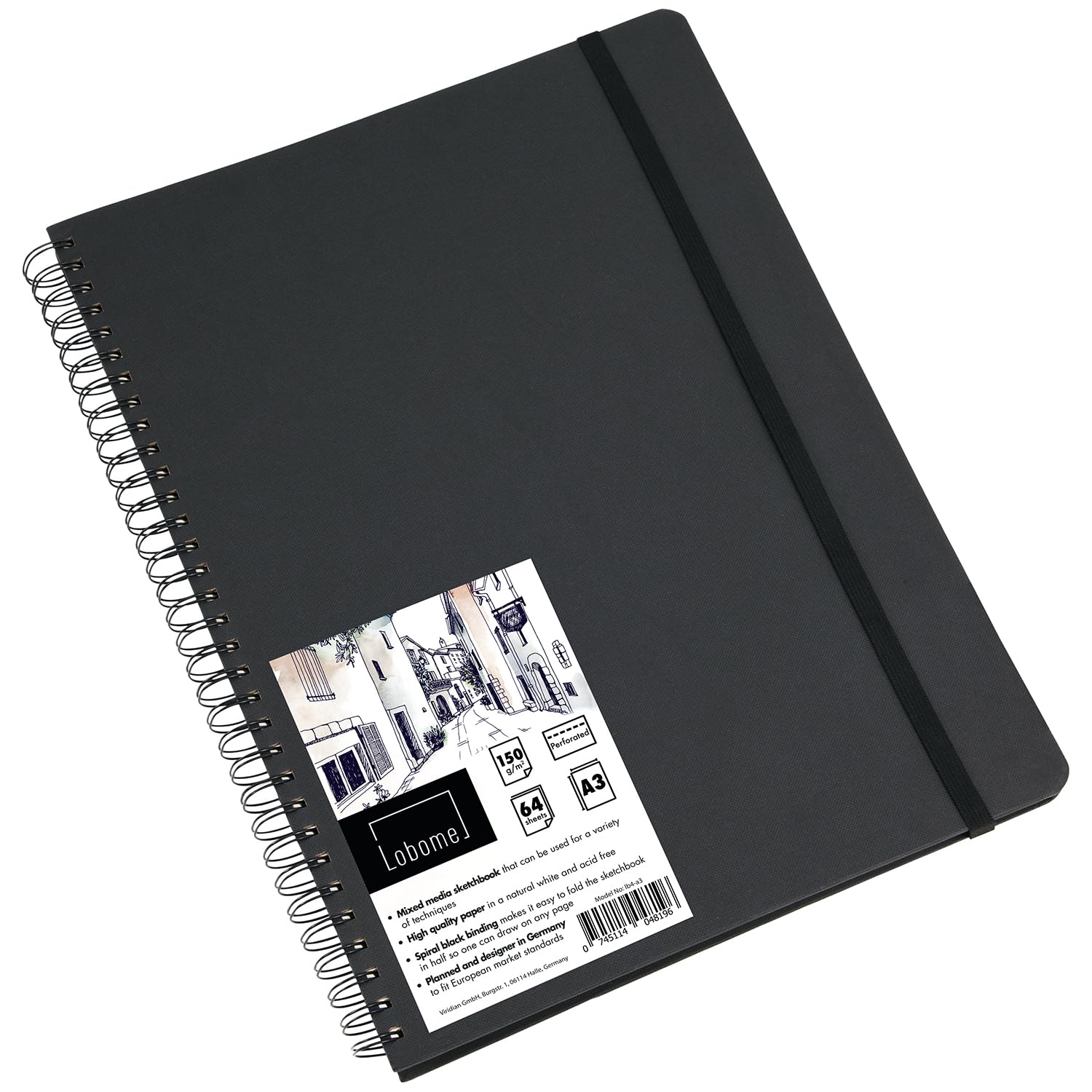 Lobome Sketchbook A3 | 64 Sheets Mixed Media Sketchbook | Drawing